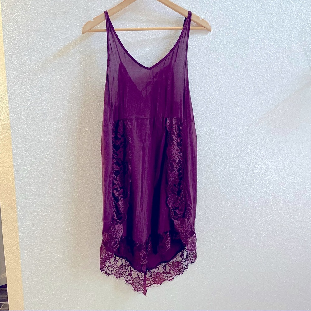 Free People silky lace mini dress